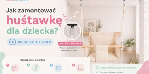 Instrukcja montażu huśtawki z makramy dla dziecka. Krok po kroku, jak zamontować huśtawkę, by była bezpieczna.
